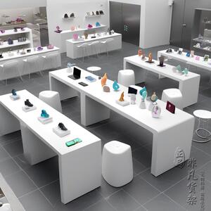 木质烤漆手机体验台智能锁展示桌公司产品展示台化妆品中岛展示桌