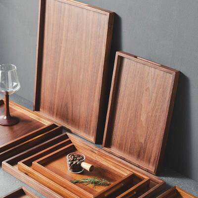 Wooden tray rectangular tea tray steak square plate
