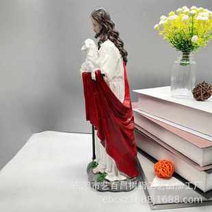 厂家直供欧式西方放牧者拄拐老人装饰品树脂工艺品雕塑摆件