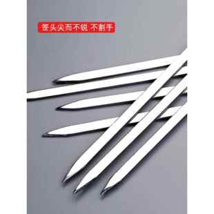烧烤签不锈手柄羊F96JM889肉串烤工肉具烤串用品铁签子扁子签钢配
