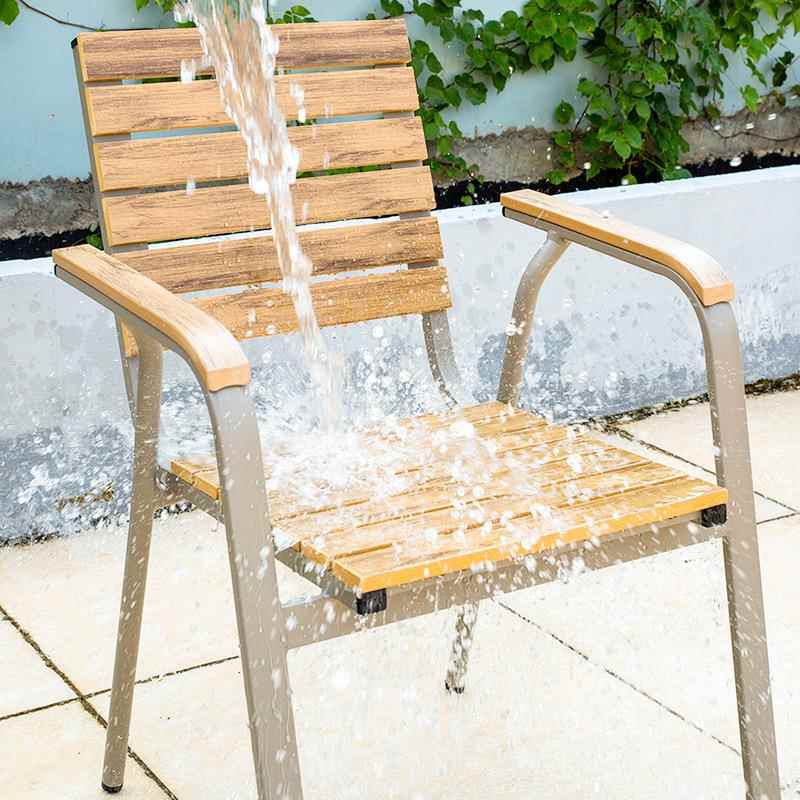 户外椅塑木庭院餐桌防桌腐木休闲T139咖啡厅阳台室外晒桌椅花防园