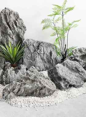玻钢璃缸假山户外大型石软装造景室NCZ内头花园庭院室外鱼池装饰