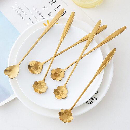 Long-handled stainless steel small spoons, suitable for cond