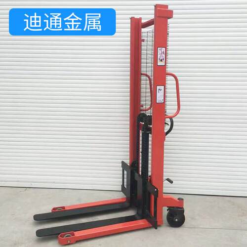 工厂1吨2TC型钢双门架手动液压堆高车升高装卸叉车