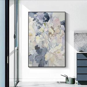 纯手绘油法轻式艺术SQ5299奢肌理花卉挂画玄幻版浪画漫装饰画现代