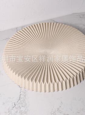 现代轻奢抽象肌理仿石托盘工艺品陈列家居玄关样板房软装饰品摆件