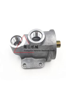 山重建机JCM907D机油格座 机油滤芯底座 机滤铝座子 挖掘机配件