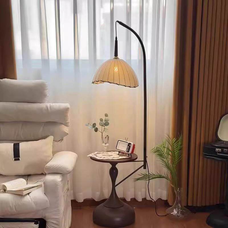 落地灯客厅沙发旁茶几氛围灯高级感卧室床头柜置物一体立式落地灯