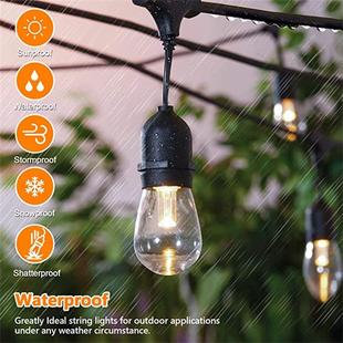 新款 灯饰灯庆串 露营户太阳能EEW串灯庭院阳台S14外泡钨丝挂灯婚装