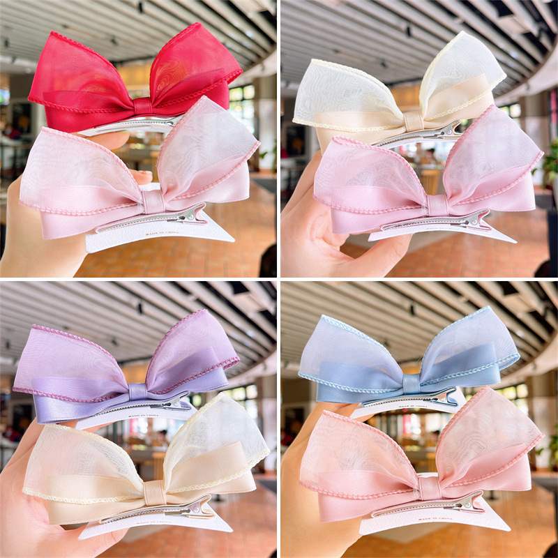 发卡结发发对夹碎女童刘海发夹不伤碎发饰对夹结夹头饰侧边小女宝