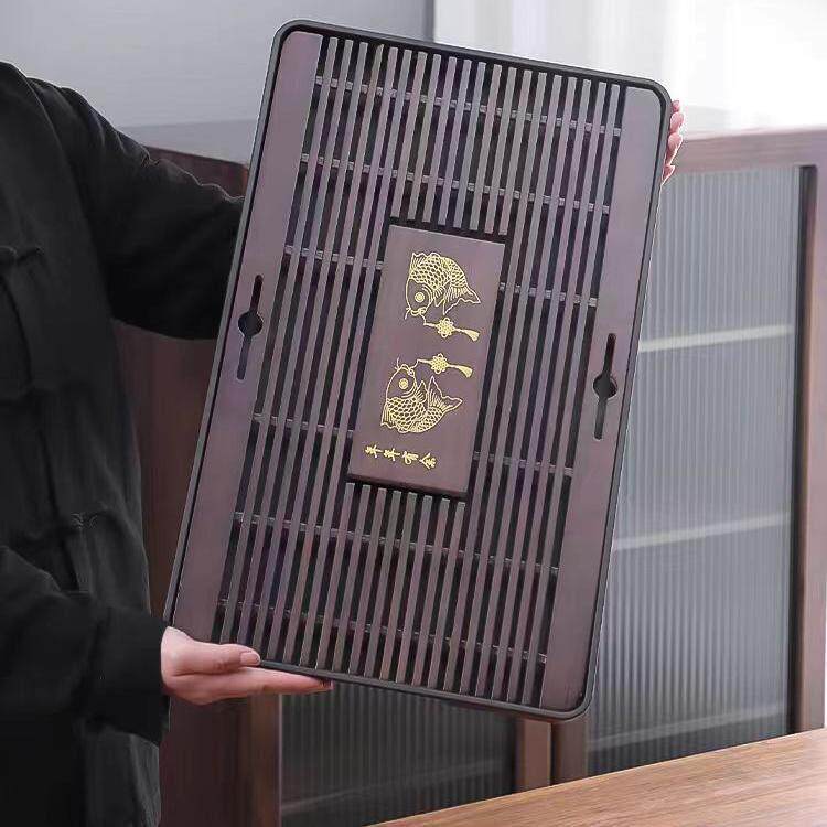 实木茶盘功夫茶具家用办公茶台茶海茶托盘抽屉式储水排水托盘茶座