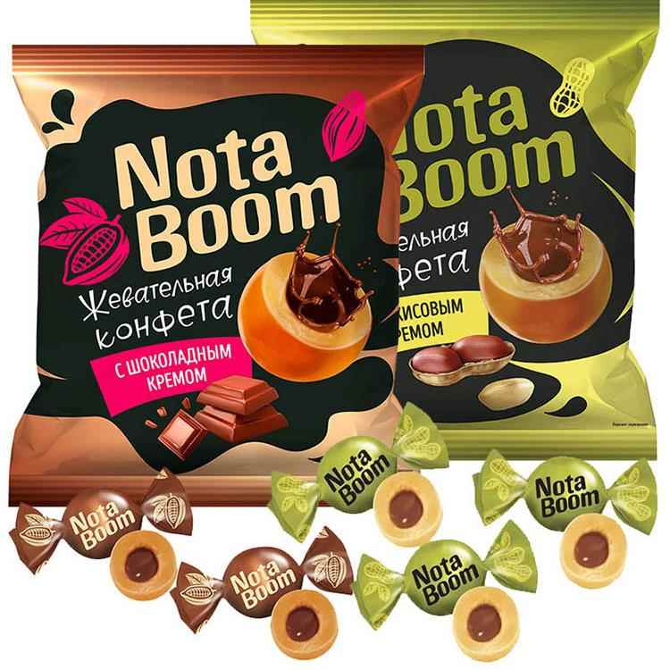 俄罗斯巧克力夹心糖进口KDV花生音符糖太妃糖喜糖网红高颜值糖果