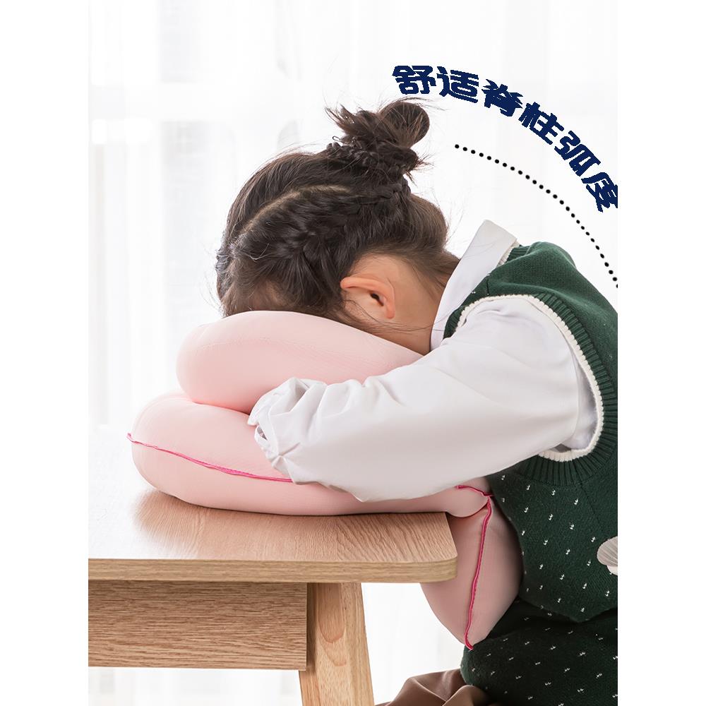 ?午睡枕大小学生趴Fh($p$%p枕睡觉睡双层抱枕午休初中面积夏护天