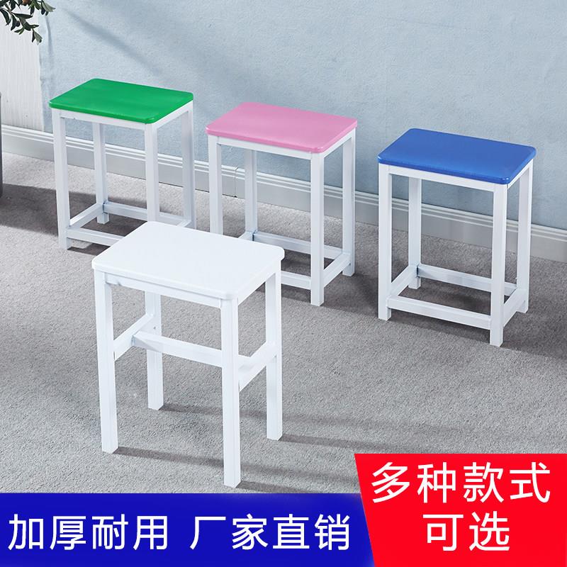 简易方凳子餐凳高凳加厚家用长方形培训椅木板铁凳彩凳子会议办公