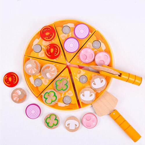 儿童切披萨套装厨房玩具切切看切切乐木质木制大号娃娃家过家家