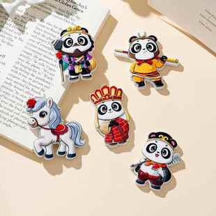 卡通熊猫冰箱贴嬉游记树脂立体磁吸贴可爱立体磁力贴家居装饰定制