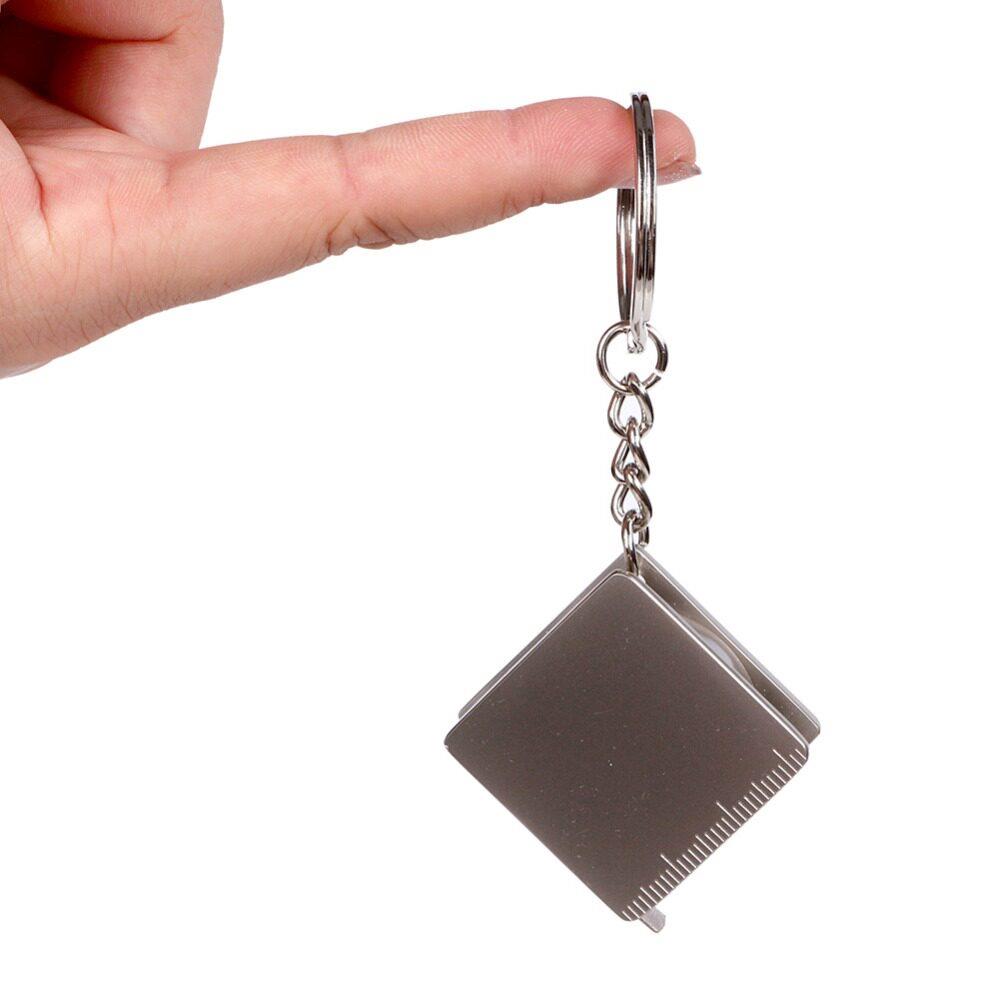 不锈钢卷尺StainlessSteelTapeMeasureKeychain金属钥匙扣便携实