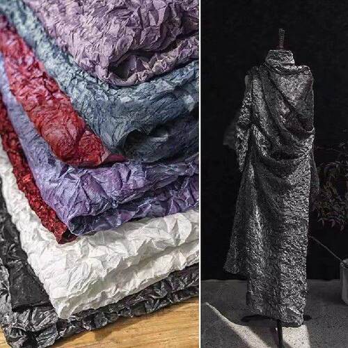 50x117cm Gradient GlassTexture Pleated Fabric Creative