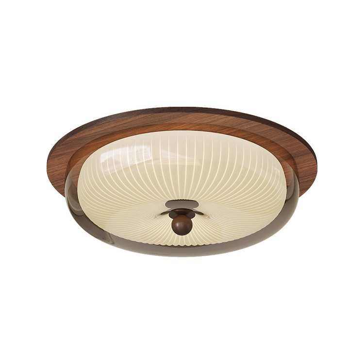 法式中古风卧室吸顶灯2025年新款胡桃木色护眼高级房间玻璃灯,家装灯饰光源,智能吸顶灯,淘宝优惠券,粉丝福利购,淘宝优惠卷