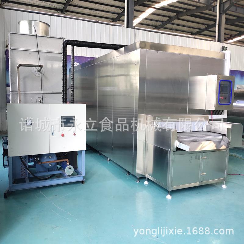 全自动鱼片鱼柳隧道式速冻机开背鱼清洗单冻包冰流水线鸡爪冷冻
