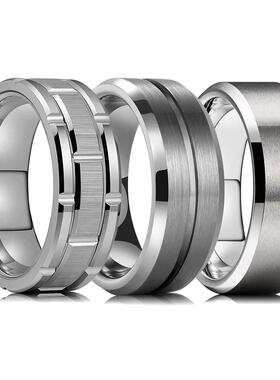 2023 rendy Men 8mm Silver Color Tungsten Wedding Band Ring D