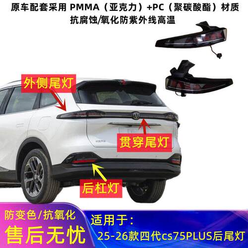 适用25-26款长安cs75plus后尾灯四代CS75PLUS后转向刹车保险杠门