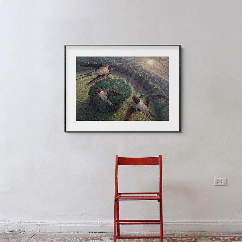 飞燕北欧艺术家手绘复刻写实装饰画电表箱客厅卧室餐厅版画挂画