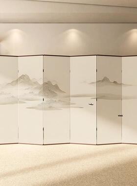 新中bz-23100式实木屏风隔客断厅玄关卧茶室折叠移门动遮挡进办公