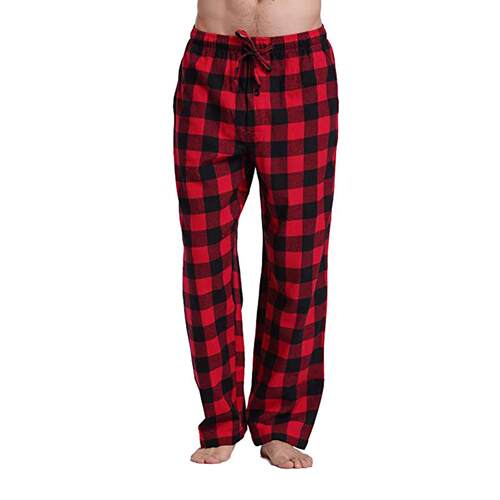 2pcs Plaid Print Drawstring Waist Sleep Pants Casual Comfy