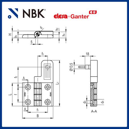 NBK ELESA CFSQ-F-B-D 带内置安全开关铰链 超级高科技聚合体厂家