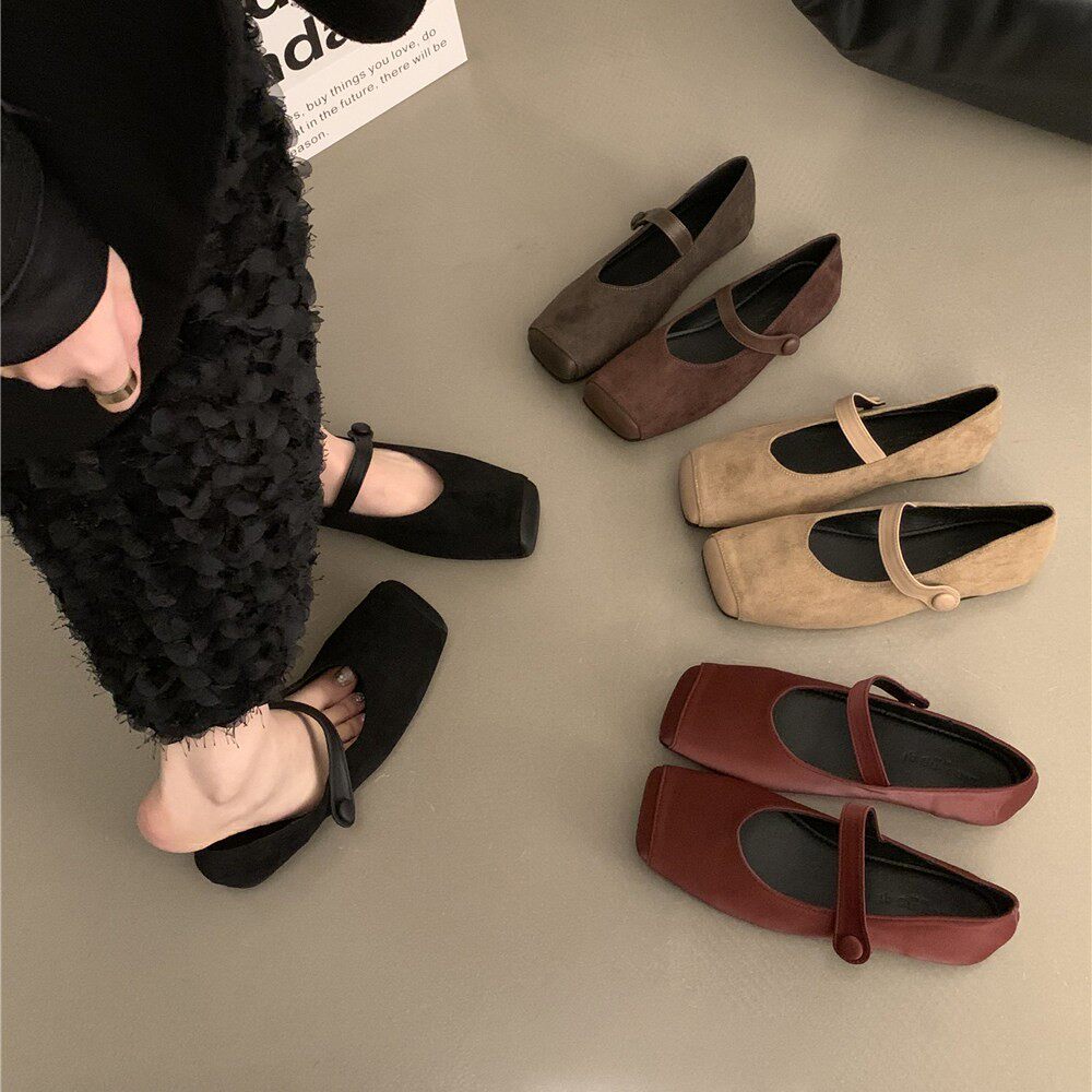 香港复古玛丽珍鞋平底鞋芭蕾舞鞋女鞋春冬季软底新中式单鞋乐福鞋