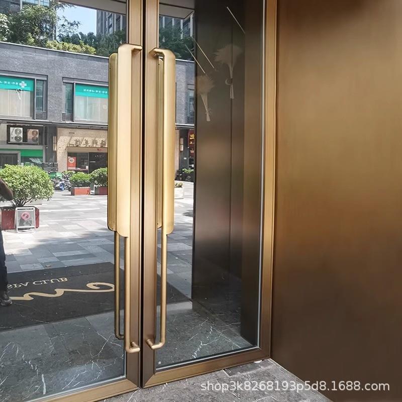 新中式豪华酒店玻璃门拉手中式仿古实木木门推拉门不锈钢把手