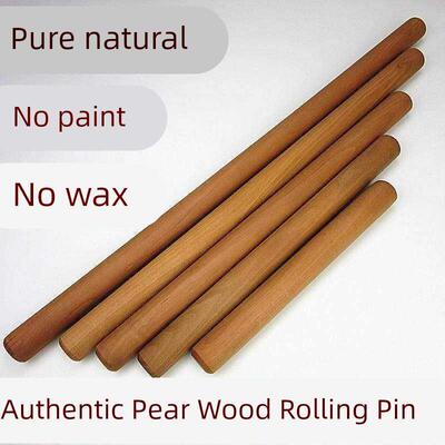 -A rolling pin round head rolling pin pear wood rolling pin-