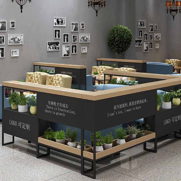 北欧创意餐厅酒店卡座隔断花架 办公室铁艺置物架 遮挡装饰护栏墙,住宅家具,庭院屏风,淘宝优惠券,粉丝福利购,淘宝优惠卷