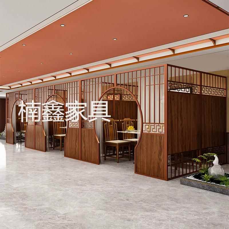 新中式屏风隔断餐饮店雅间月洞门餐厅饭店包间拱门火锅烧烤店包厢