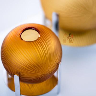 荔园花器 简约轻奢纯手摹刻原色玻璃花瓶 软装摆件 工艺品