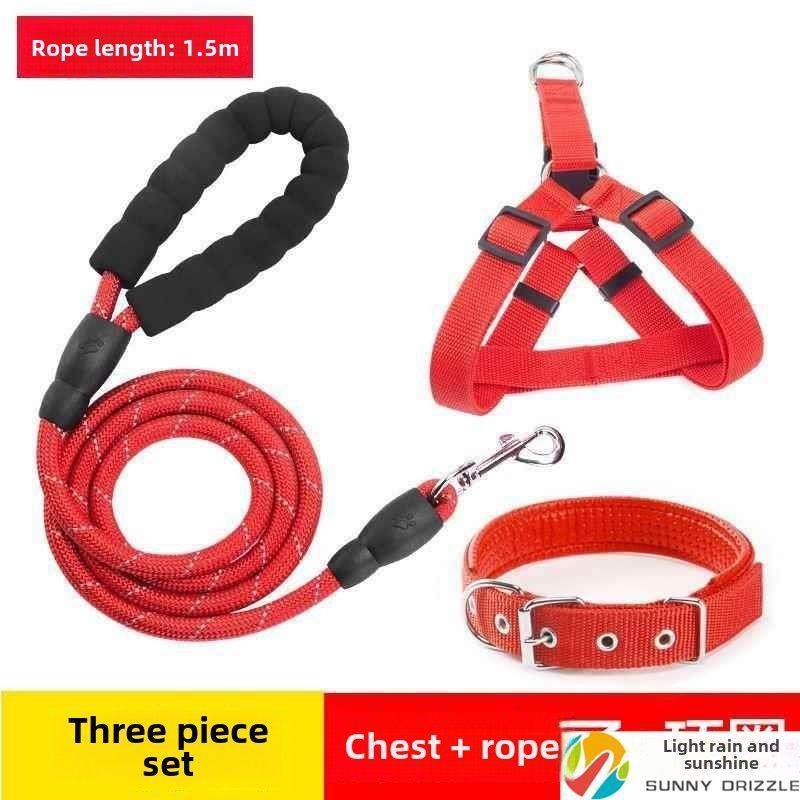 宠物牵引绳现货批EVA反光狗狗牵引绳1.5m泰迪柯基金毛狗链子狗绳