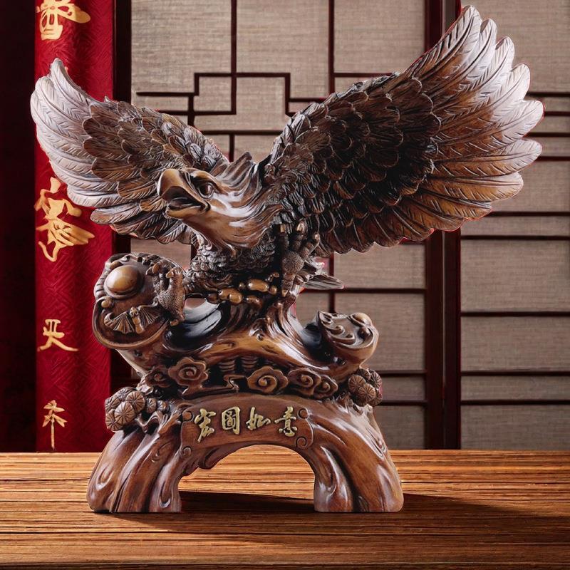 新款上办市木纹图如宏意展鸿图雄鹰摆件创意公宏桌书桌霸气K608摆