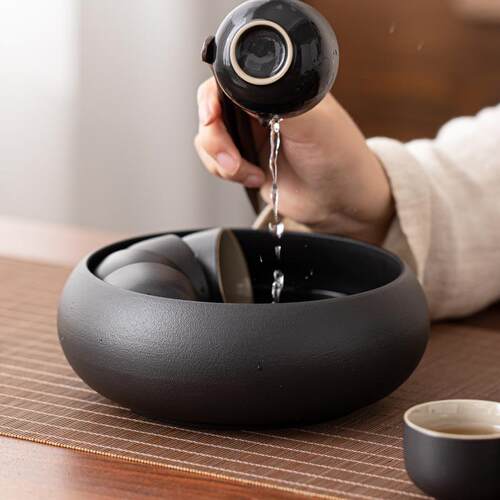 中式纯色极简风茶大号洗茶道DW-CX零配笔洗渣水洗圆形茶杯废水茶