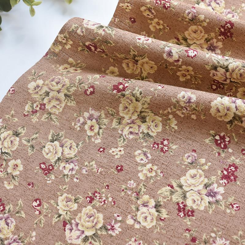小面团布料进口纯棉蔷薇花面料印花棉布衣服衬衫手工DIY家居布