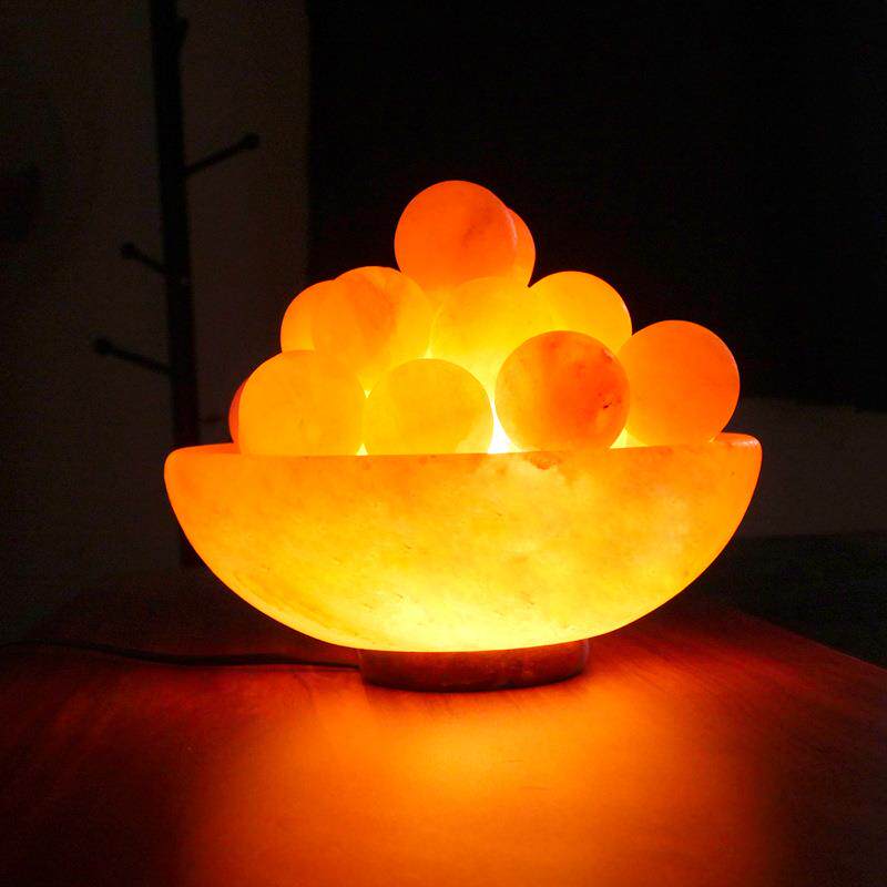 喜马拉雅盐灯聚宝盆盐灯巴基斯坦矿石灯雕刻型造型办公室摆件