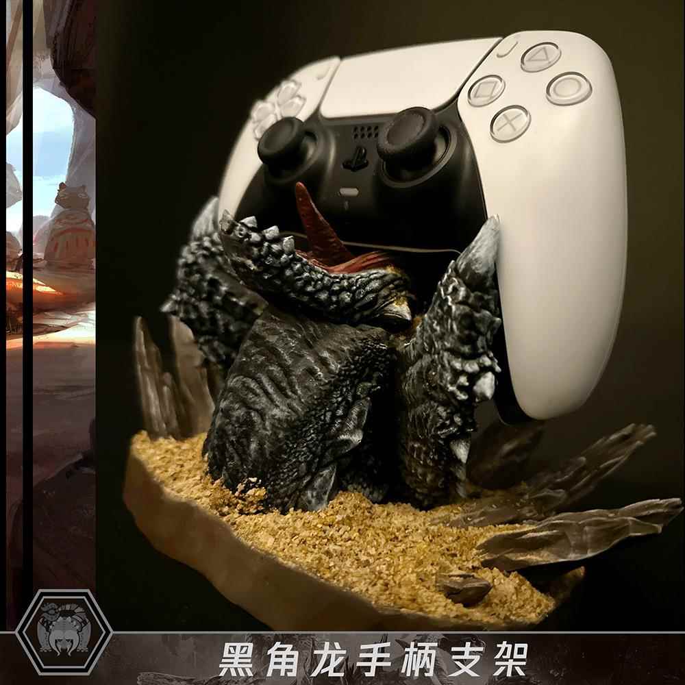 漫吾 怪物猎人主题游戏手柄支架黑角龙模型摆件PS5/PS4/XBOX通用