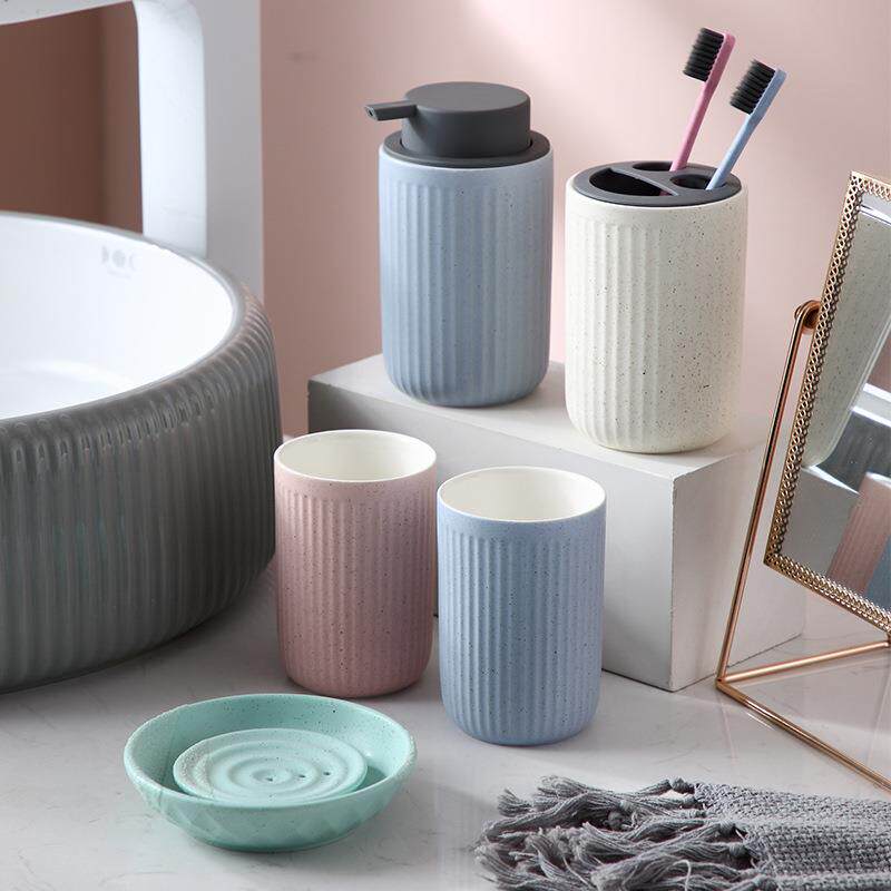 北欧陶瓷卫浴五件套组合浴室用品洗漱套件卫生间洁具情侣家用套装