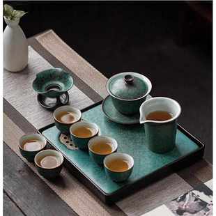 陶瓷泡茶壶日式 家用功夫茶具套装 简约茶杯干泡储水茶盘小套组礼品