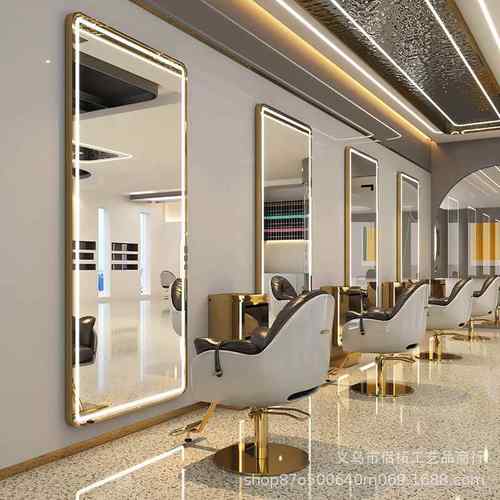发店镜子AZZ网红壁挂理灯式发带触摸LED镜子廊专用镜子烫染镜美发
