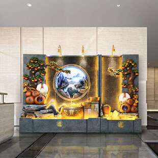 饰景观公司招财水幕墙循环流水摆件落地 假山流水喷泉客厅办公室装