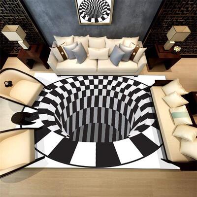 3D Vortex Illusion Rug Optical Carpet Floor Pad Mat 地垫