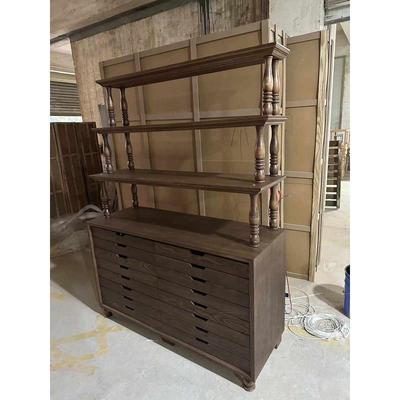 古玩珠宝首饰柜抽屉展示玉器饰品中古多架法式定制柜复古靠墙木质