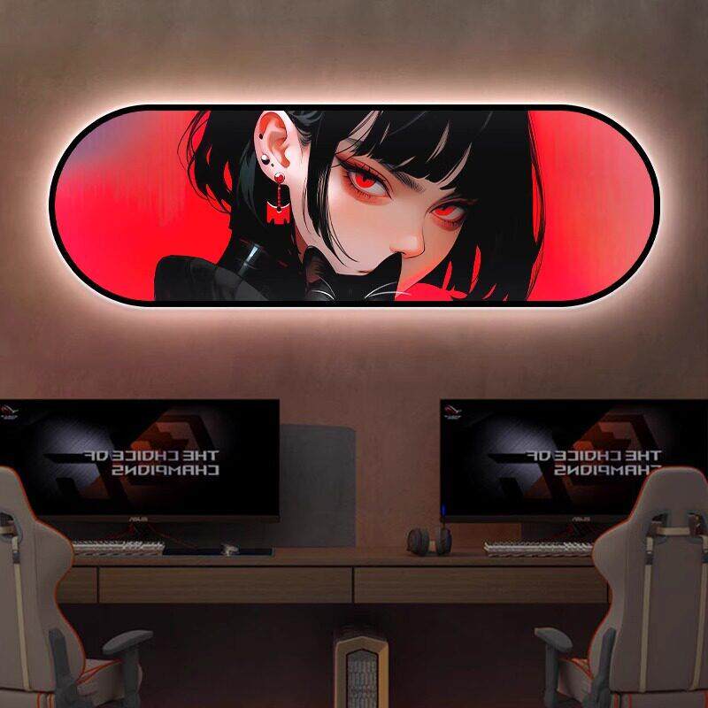 网吧氛围灯光装饰二维动画壁画电现代装饰画