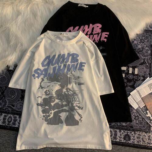 Women Short Sleeve Graphic T-shirt Man Summer Hip Hop Tee St
